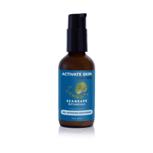 Men’s skincare bottle with blue label.