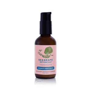 Moisturizer bottle with Seagrape Botanicals label.